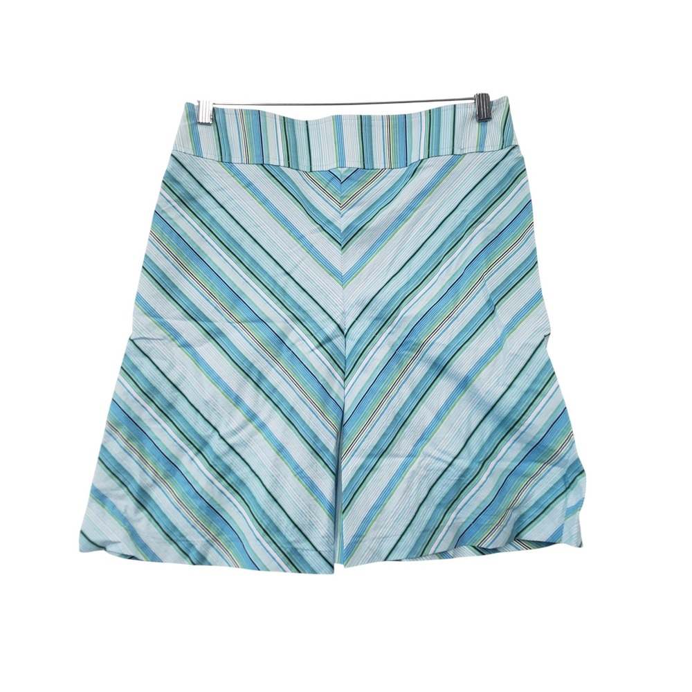 RAG Striped A Line Skirt Size 5 Blue Y2K Chevron Cotton Blend Made in USA Preppy